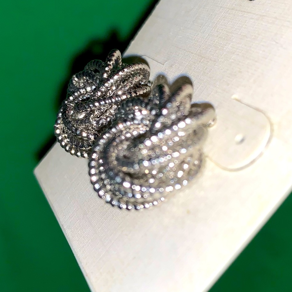 NWT, Van Heusen, set of  Silver plated twisted layered earrings!